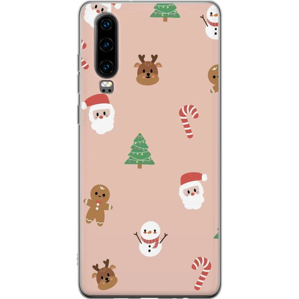 Huawei P30 Gjennomsiktig Telefondeksel Klassisk Julfest v:2035700