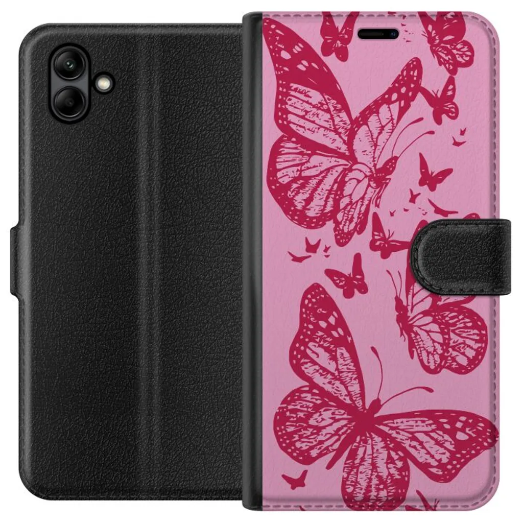 Samsung Galaxy A05 Sort Lommebokdeksel Fjärilar v:4286033