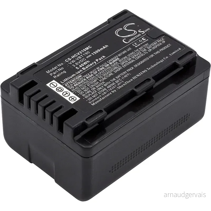Batteri til Panasonic HC-V720M, 3.6V, 1500 mAh v:9096443 Batteri til Panasonic HC-V720M, 3.6V, 1500 mAh v:9096443