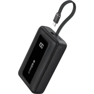 Anker Zolo Powerbank 20 000 mAh, 30 W QC+PD med USB-C-kabel – Svart v:5310403