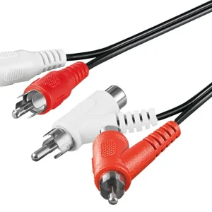 Goobay RCA stereo kabel 2x han til 2x han/hun, passthrough, 1.5m v:1380156