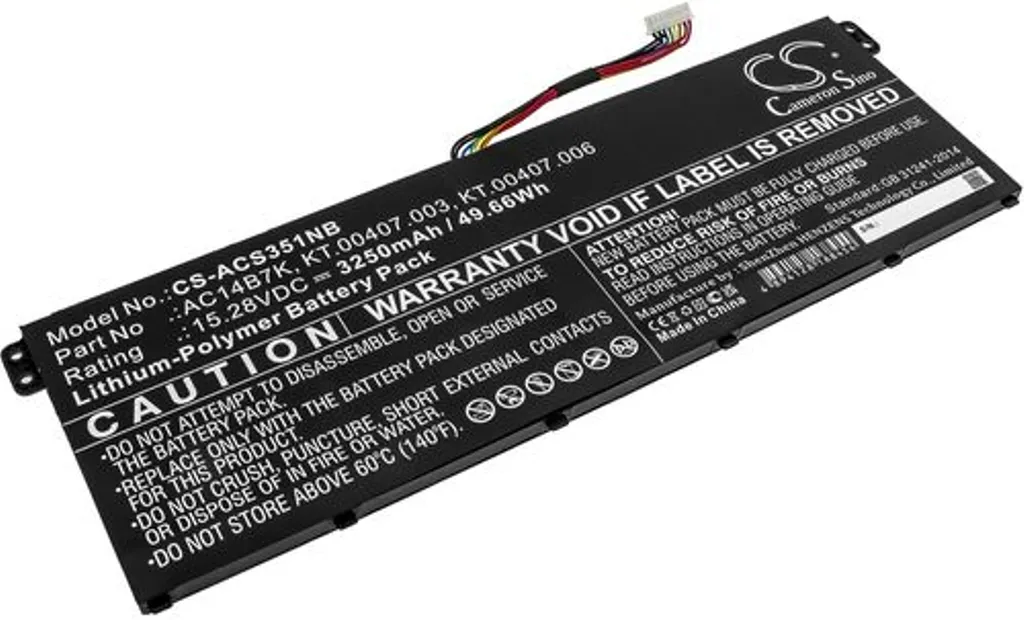 Batteri til Acer Swift 3 SF314-55G-511K, 15.28V, 3250 mAh v:2473950