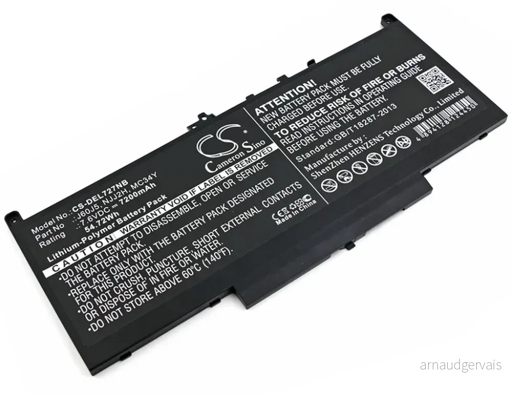 Batteri til Dell Latitude E7270 N005L72701540CN, 7.6V, 7200 mAh v:2981260