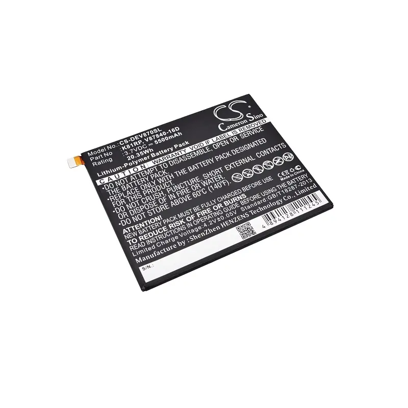Batteri til Dell Venue 8 7840, 3.7V, 5500 mAh v:9267607