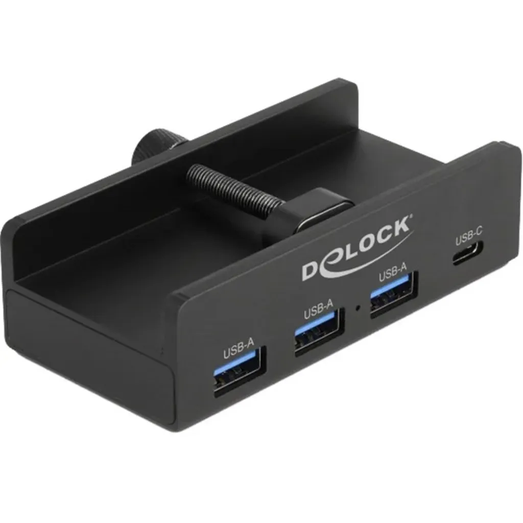Delock ekstern USB-A-hub med 3x USB-A/1x USB-C-porter og låseskrue 5 Gbps v:3608941