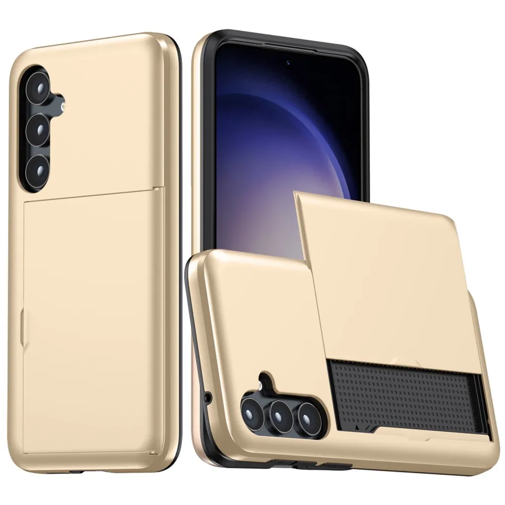 Samsung Galaxy A55 5G deksel med skyvekortholder – Gull v:5683047