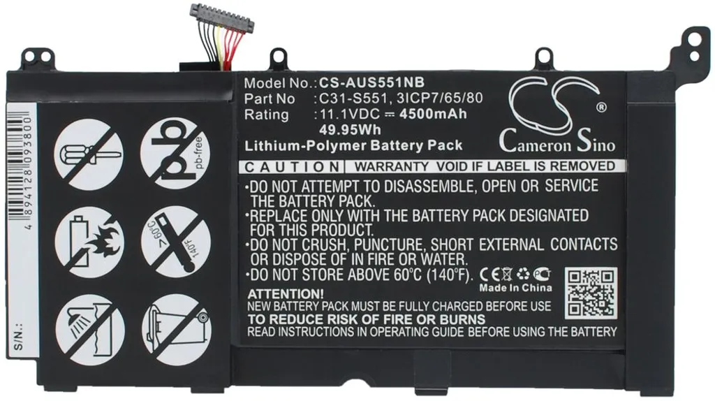 Batteri til Asus VivoBook V551LB-DB71T, 11.1V, 4500 mAh v:6481454