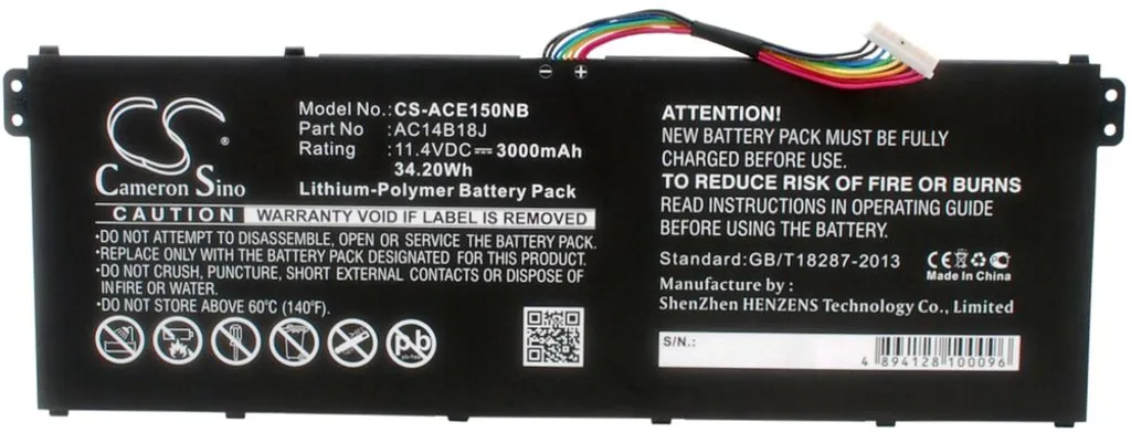 Batteri til Acer CB3-111-C6SG, 11.4V, 3000 mAh v:9154167