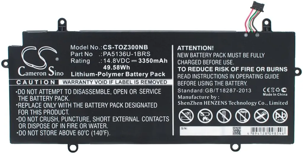 Batteri til Toshiba Portege Z30T-A-107, 14.8V, 3350 mAh v:5241051
