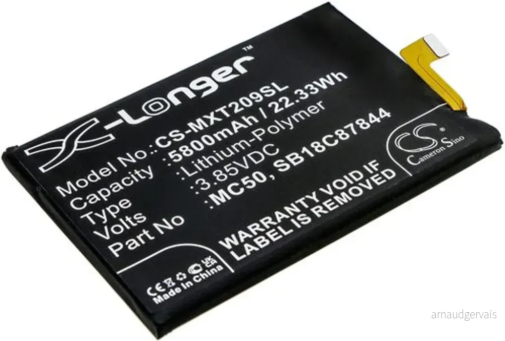 Batteri til MC50 for Lenovo, 3.85V, 5800 mAh v:1107370