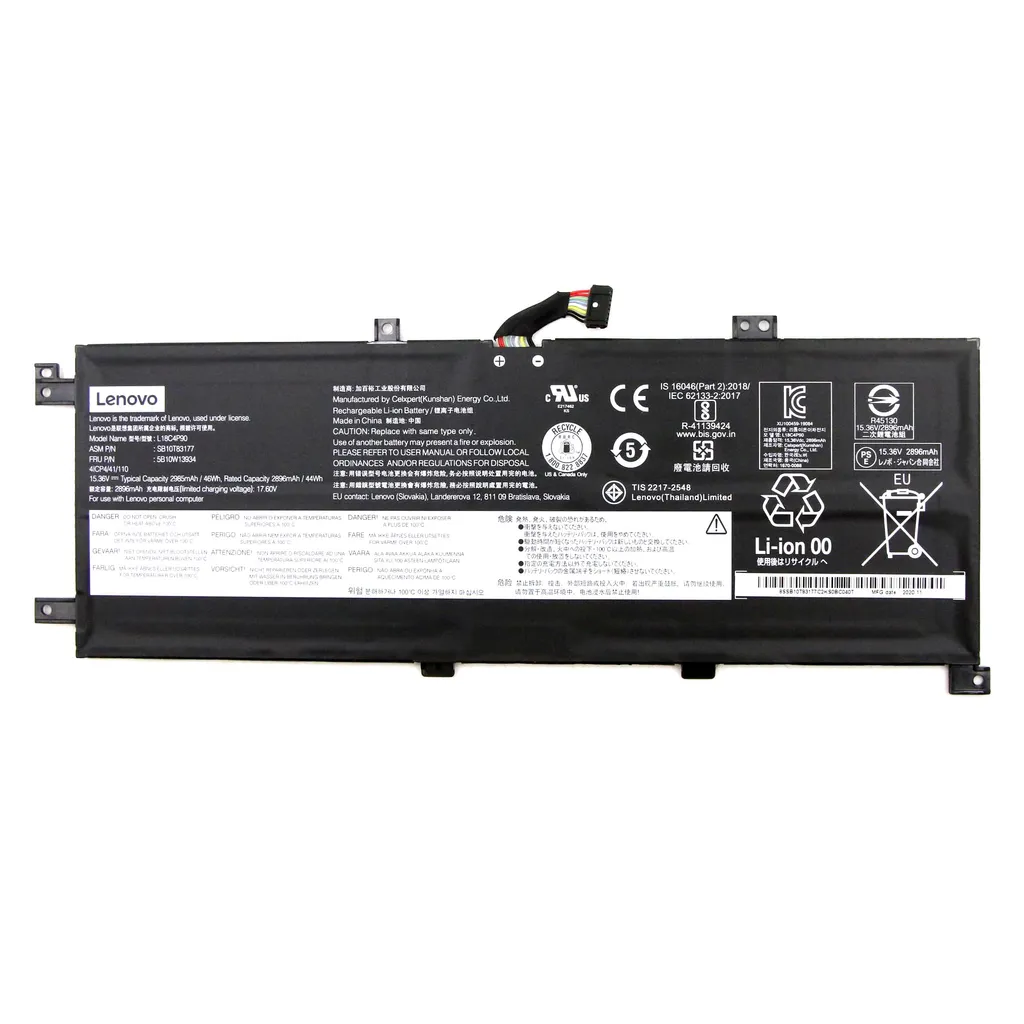 Lenovo 4C bærbar batteri, 46Wh, Li-ion L18C4P90 SB10T83177 v:5204894 Lenovo 4C bærbar batteri, 46Wh, Li-ion L18C4P90 SB10T83177 v:5204894