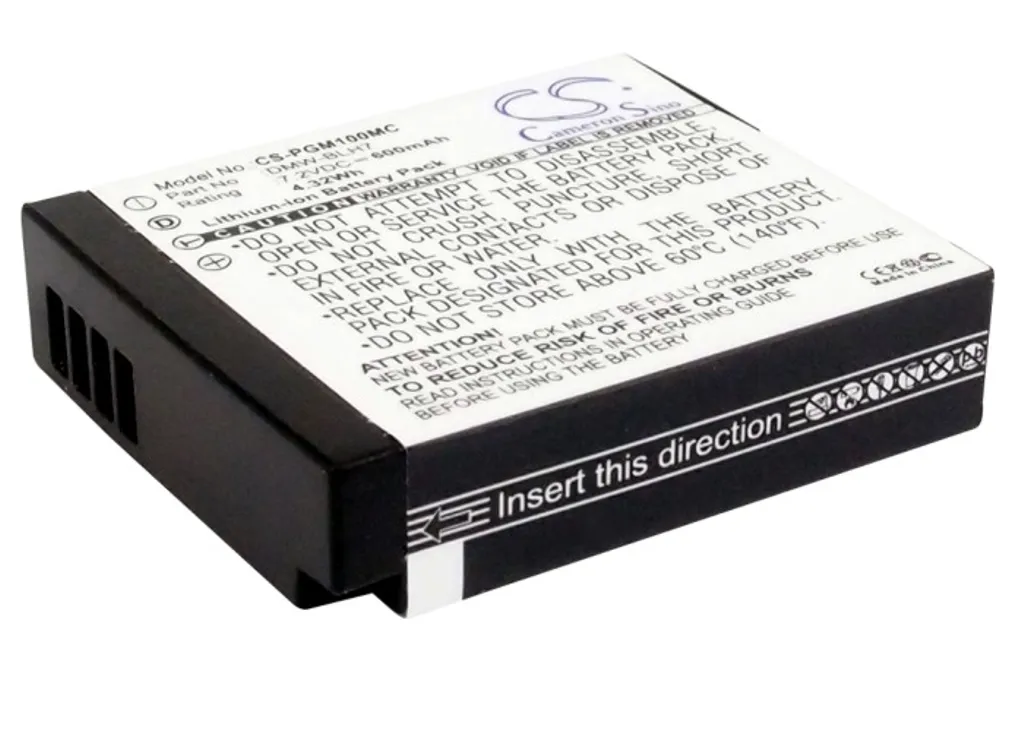 Batteri til DMW-BLH7 for Panasonic, 7,2 (7,4)V, 600mAh v:6576324