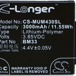 Batteri til BM33 for Xiaomi, 3.85V, 3000 mAh v:3869519