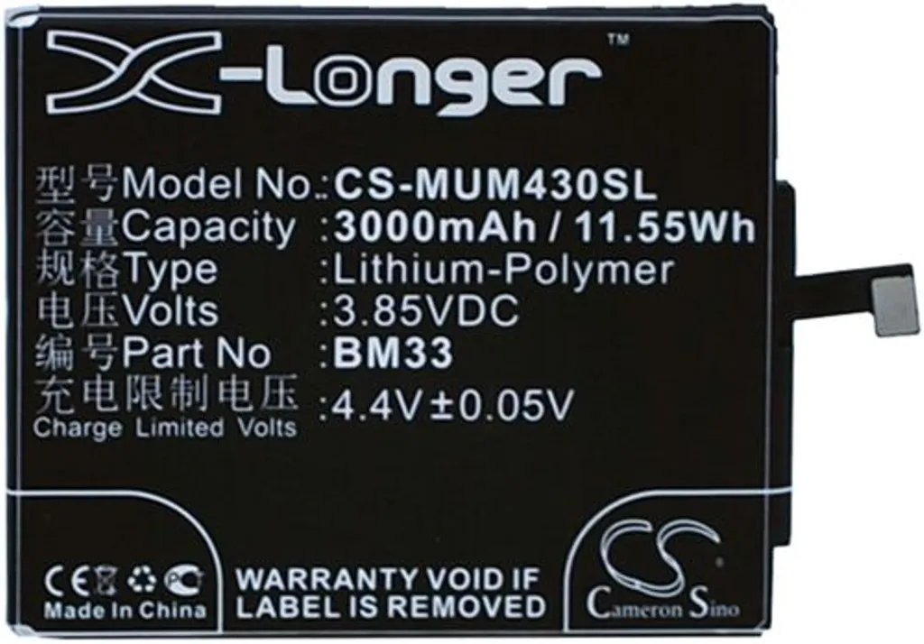 Batteri til BM33 for Xiaomi, 3.85V, 3000 mAh v:3869519