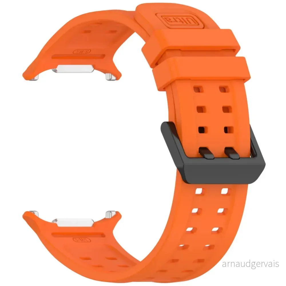 Samsung Galaxy Watch Ultra/Ultra2 silikon klokkerem med dobbeltstiftspenne – Oransje v:8152276 Samsung Galaxy Watch Ultra/Ultra2 silikon klokkerem med dobbeltstiftspenne – Oransje v:8152276