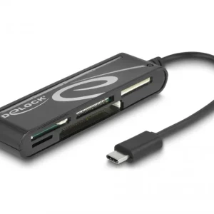 Delock USB-C minnekortleser med 5 spor – svart v:3768037