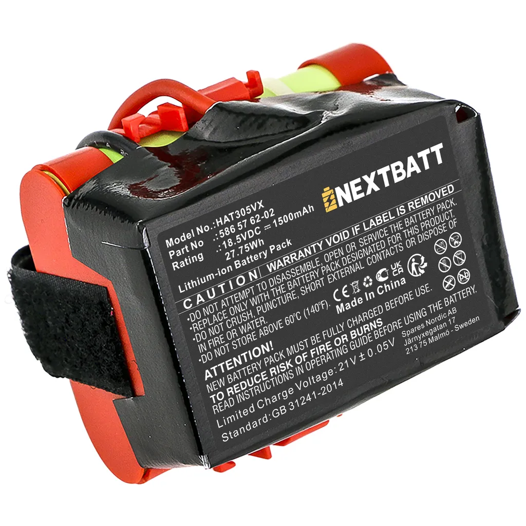 Batteri til 586 57 62-02 for Gardena, 18.5V, 1500 mAh v:4663994