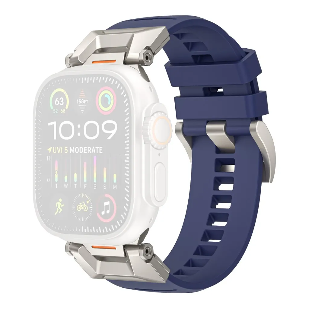 AHASTYLE WE30 Apple Watch 49/46/44/42mm Klokkereim i fluorgummi – Blå v:4587200