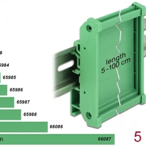 Delock kortholder 72 mm for DIN-skinne – grønn v:6322580