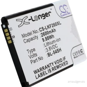 Batteri til Lg F520, 3.8V, 2600 mAh v:5166565 Batteri til Lg F520, 3.8V, 2600 mAh v:5166565