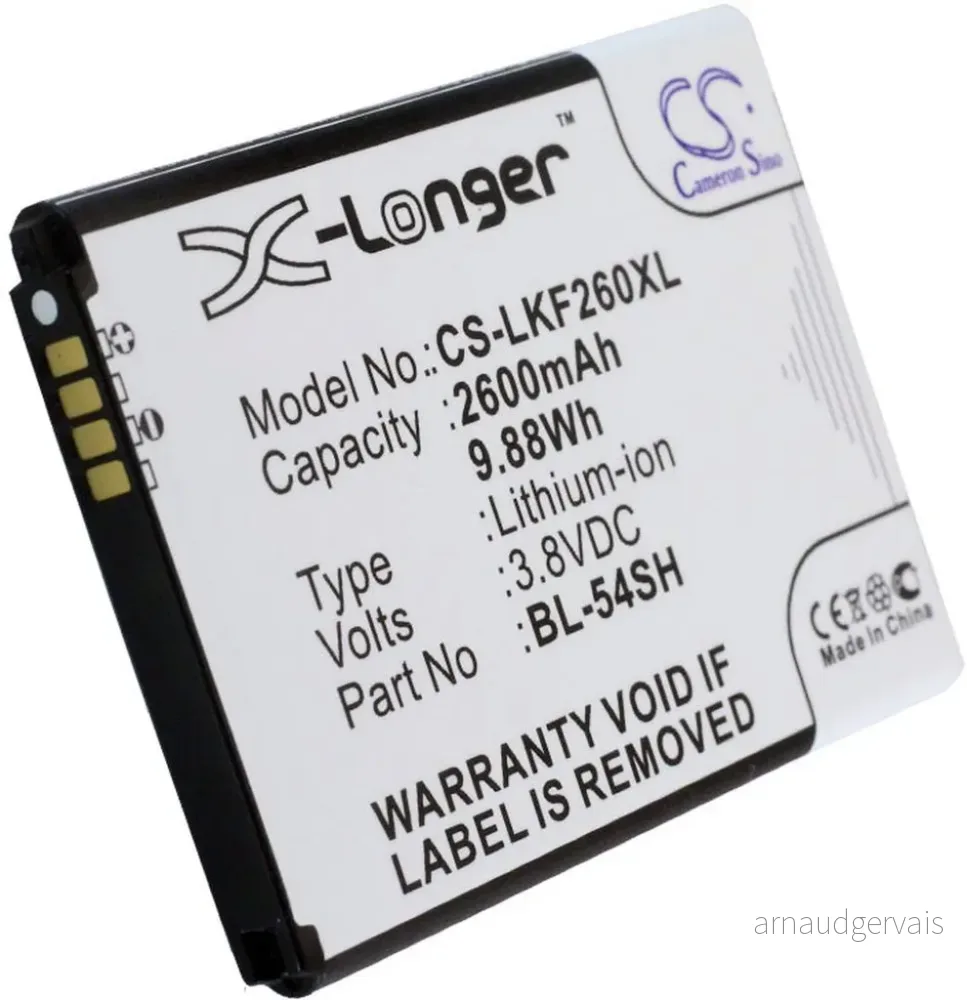 Batteri til Lg G3s, 3.8V, 2600 mAh v:3418200