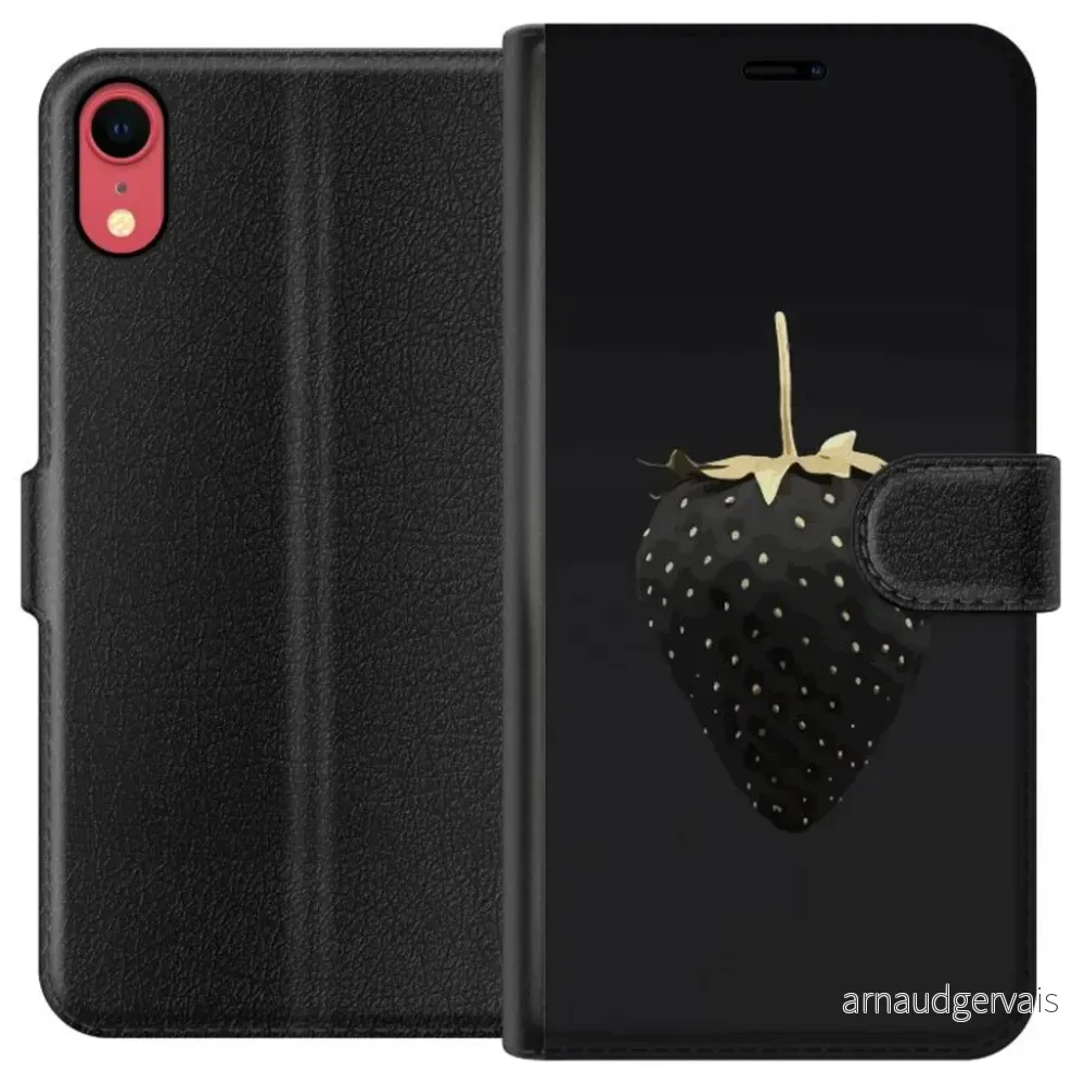 Apple iPhone XR Sort Lommebokdeksel Exklusiv Jordgubbe v:8589849