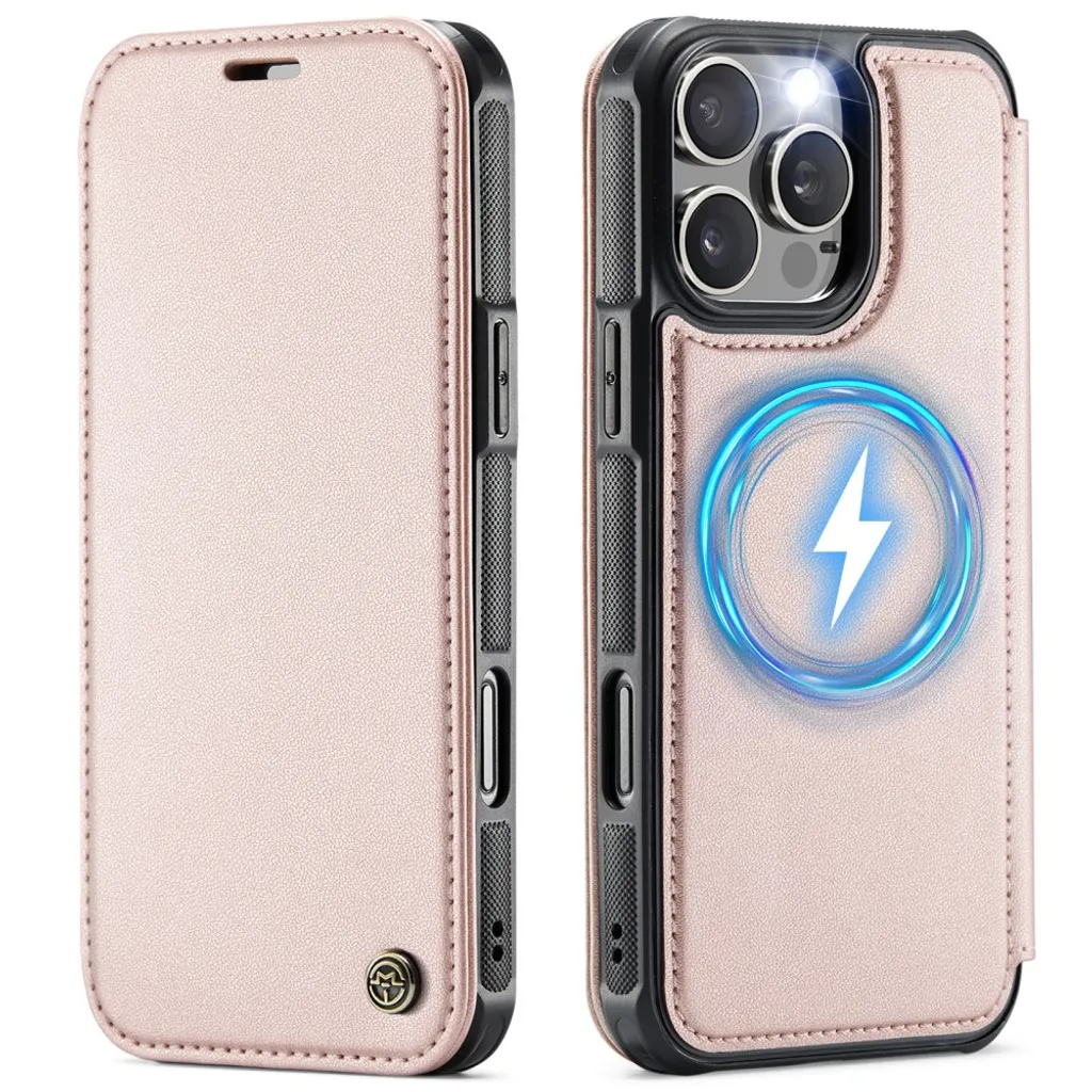 CASEME 053 iPhone 14 Pro Lommeboketui MagSafe RFID Blokkerende – Lysrosa v:3306570