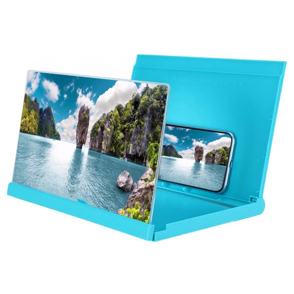 F18 universell 12" sammenleggbar skjermforstørrelsesglass med bokdesign – blå v:2550135