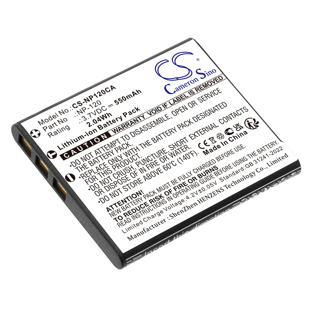 Batteri til Casio Exilim EX-ZS10PK, 3,7V, 550mAh v:3060995