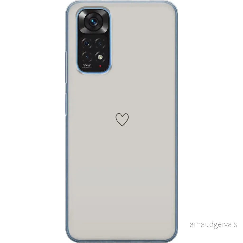 Xiaomi Redmi Note 11 Gjennomsiktig Telefondeksel Grått hjärta v:9260048