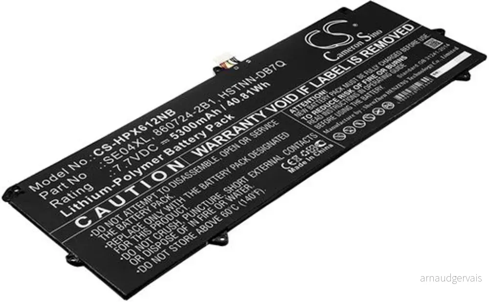 Batteri til HP Pro X2 612 G2 (1BS74LT), 7.7V, 5300 mAh v:2046809