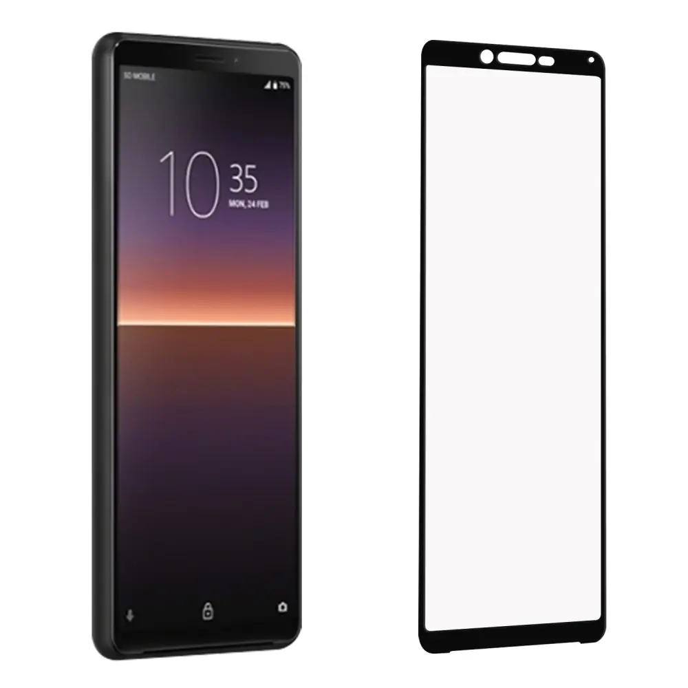 Heldekkende Skjermbeskyttelse Herdet Glass til Sony Xperia 10 II v:1145875