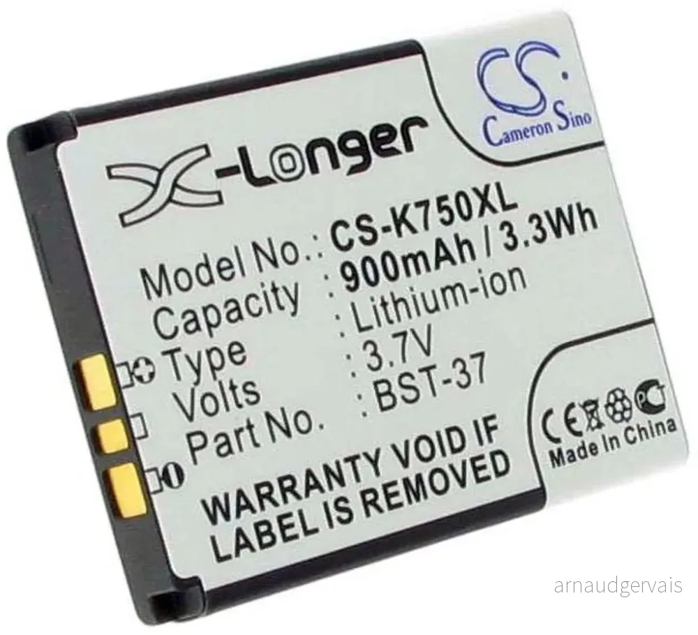 Batteri til Sony Ericsson Z550c, 3.6V (3.7V), 600 mAh v:3125405