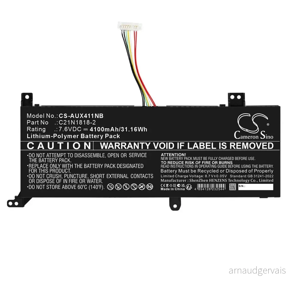 Batteri til X412UF, 7.6V, 4100mAh v:1639463