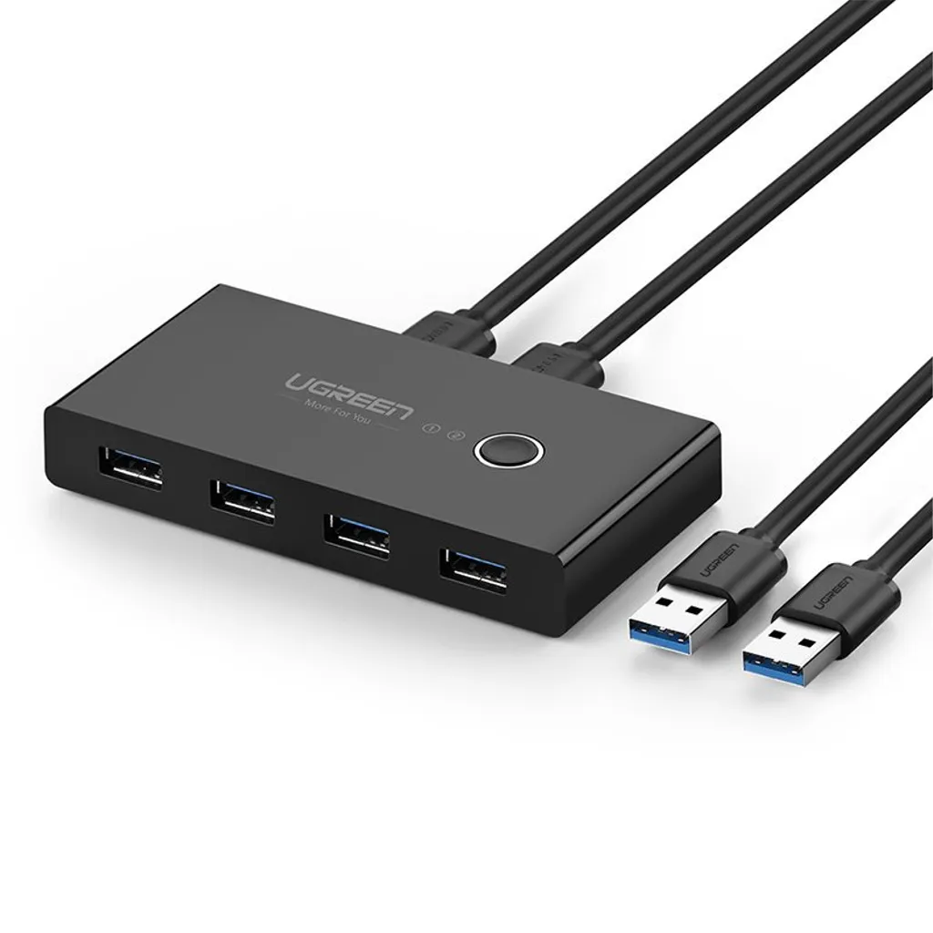 Ugreen switch box HUB switch 4x USB 3.2 Gen 1 USB splitter for to datamaskiner svart (US216 30768) v:7282715