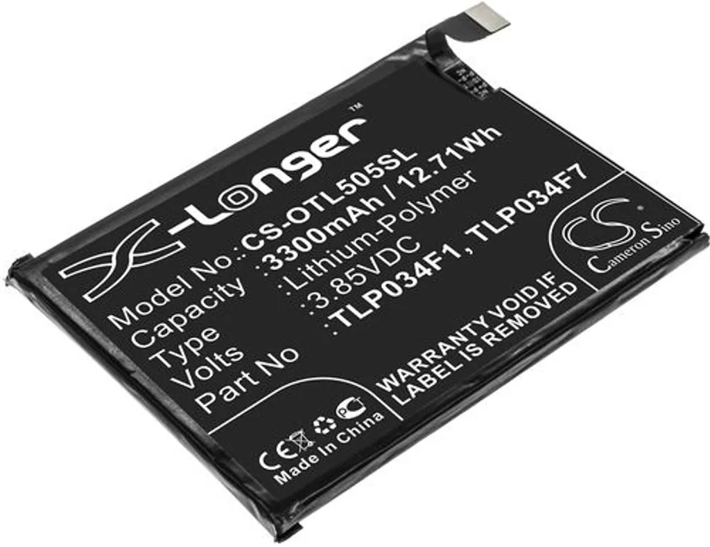 Batteri til TLP034F7 for Alcatel, 3.85V, 3300 mAh v:5936379