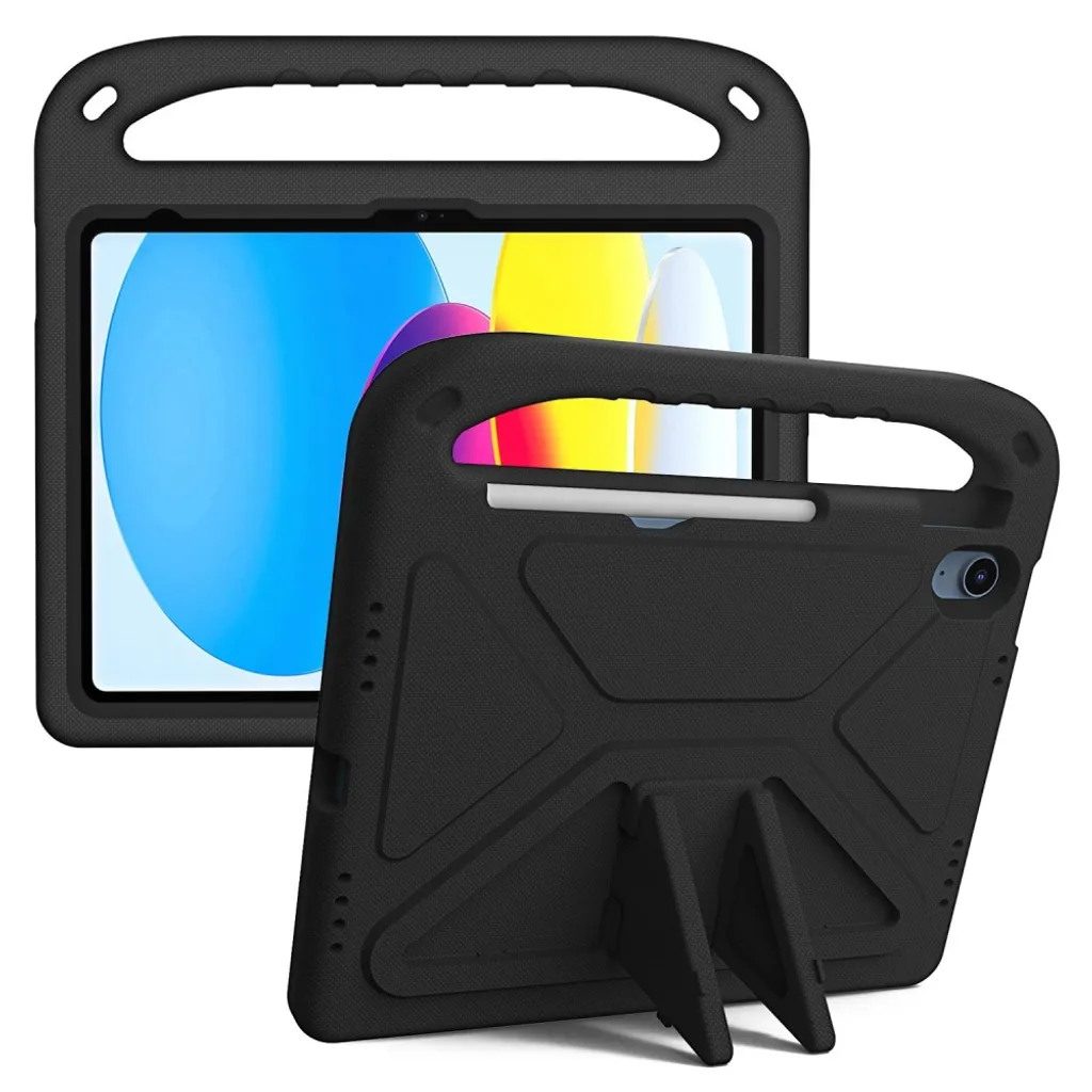 iPad A16 11" 2025/10.9" 2024 EVA-deksel med stativ og håndtak – Svart v:7316291 iPad A16 11" 2025/10.9" 2024 EVA-deksel med stativ og håndtak – Svart v:7316291