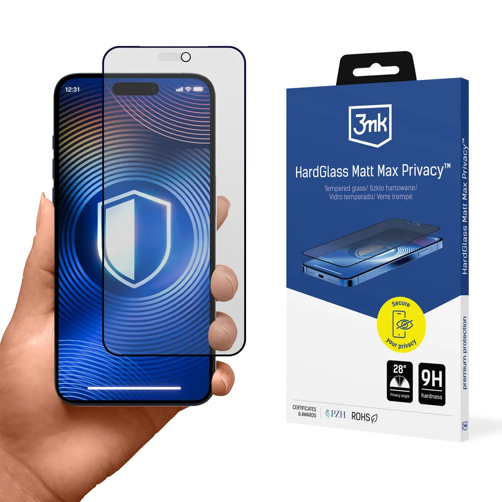 3mk HardGlass Matt Max Privacy Skjermbeskytter til iPhone 18 Pro Max/17 Pro Max v:9342269