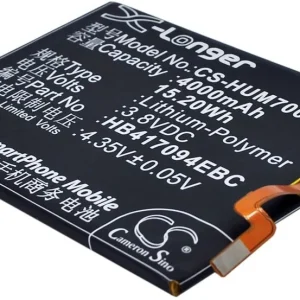 Batteri til Huawei MT7-CL00, 3.8V, 4000 mAh v:5439000 Batteri til Huawei MT7-CL00, 3.8V, 4000 mAh v:5439000