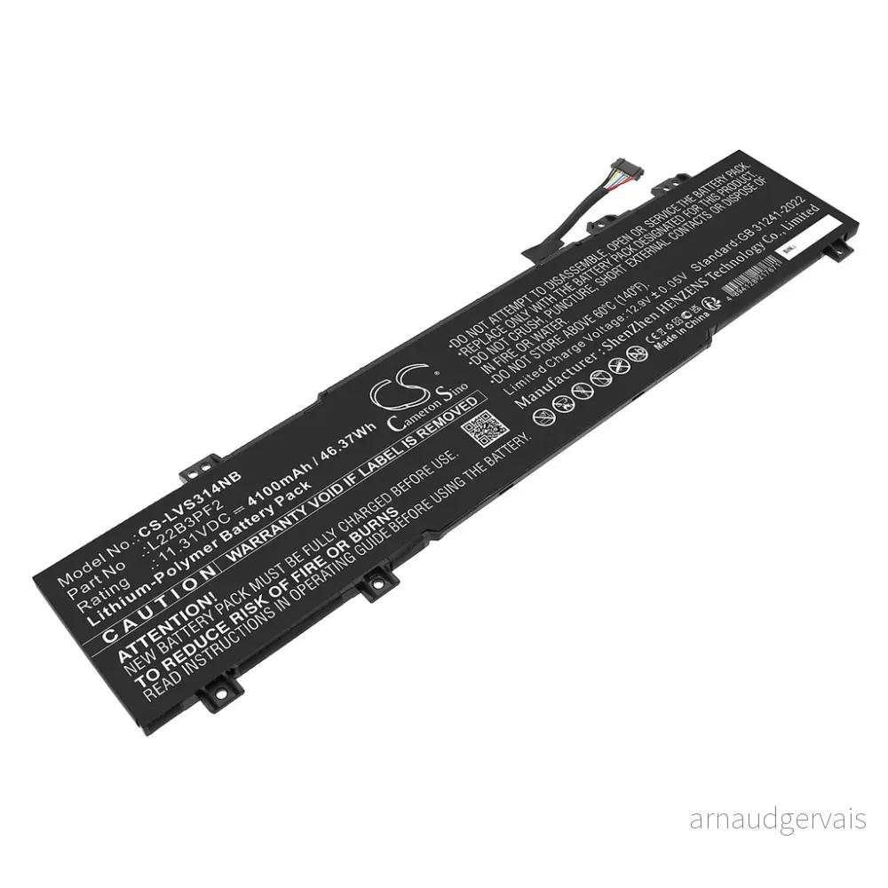 Batteri til IdeaPad Slim 3 15AMN8 82XQ0043YA, 11.31V, 4100mAh v:4993393