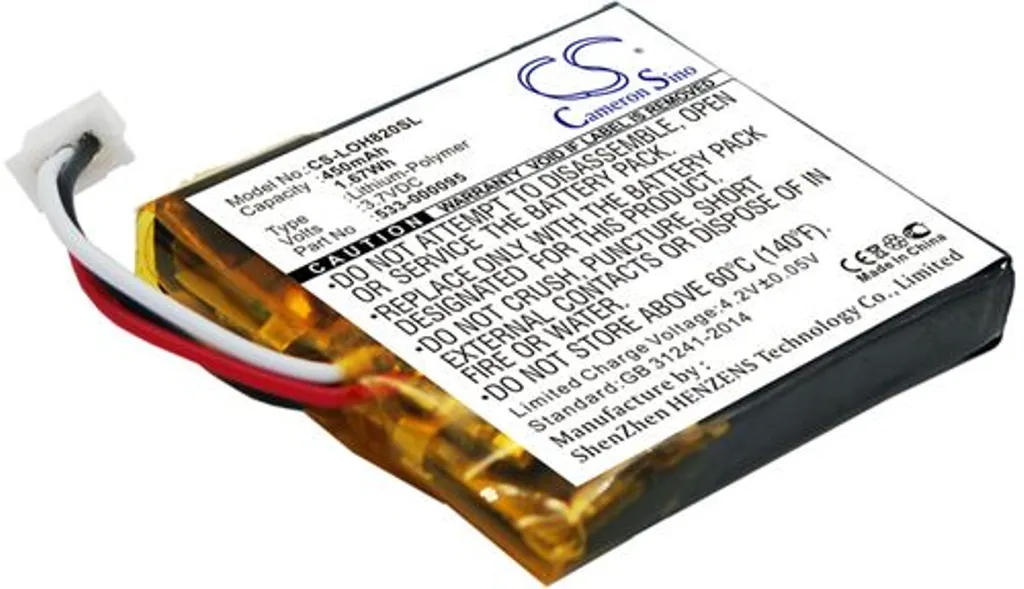 Batteri til Logitech H820e, 3.7V, 450 mAh v:2939805