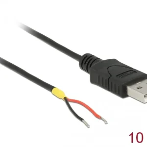 Delock USB-A 2.0-kabel hann til 2 x åpne strømledninger 10 cm Raspberry Pi v:1053633
