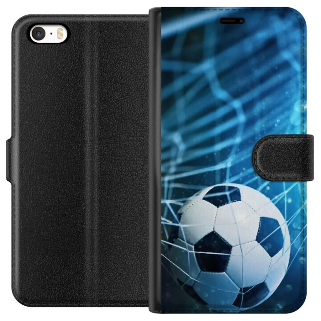 Apple iPhone SE (2016) Sort Lommebokdeksel Fotboll v:7787957 Apple iPhone SE (2016) Sort Lommebokdeksel Fotboll v:7787957