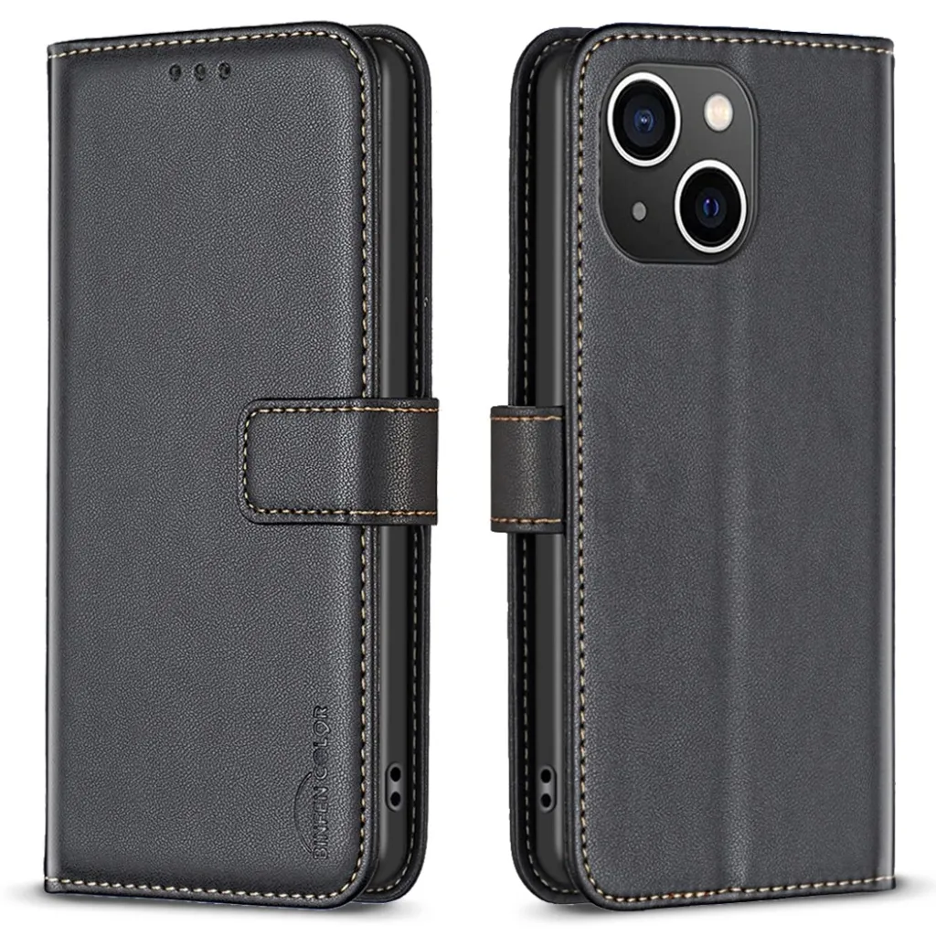 BINFEN COLOR iPhone 15 Lommeboketui med Stativ – Svart v:3612887 BINFEN COLOR iPhone 15 Lommeboketui med Stativ – Svart v:3612887