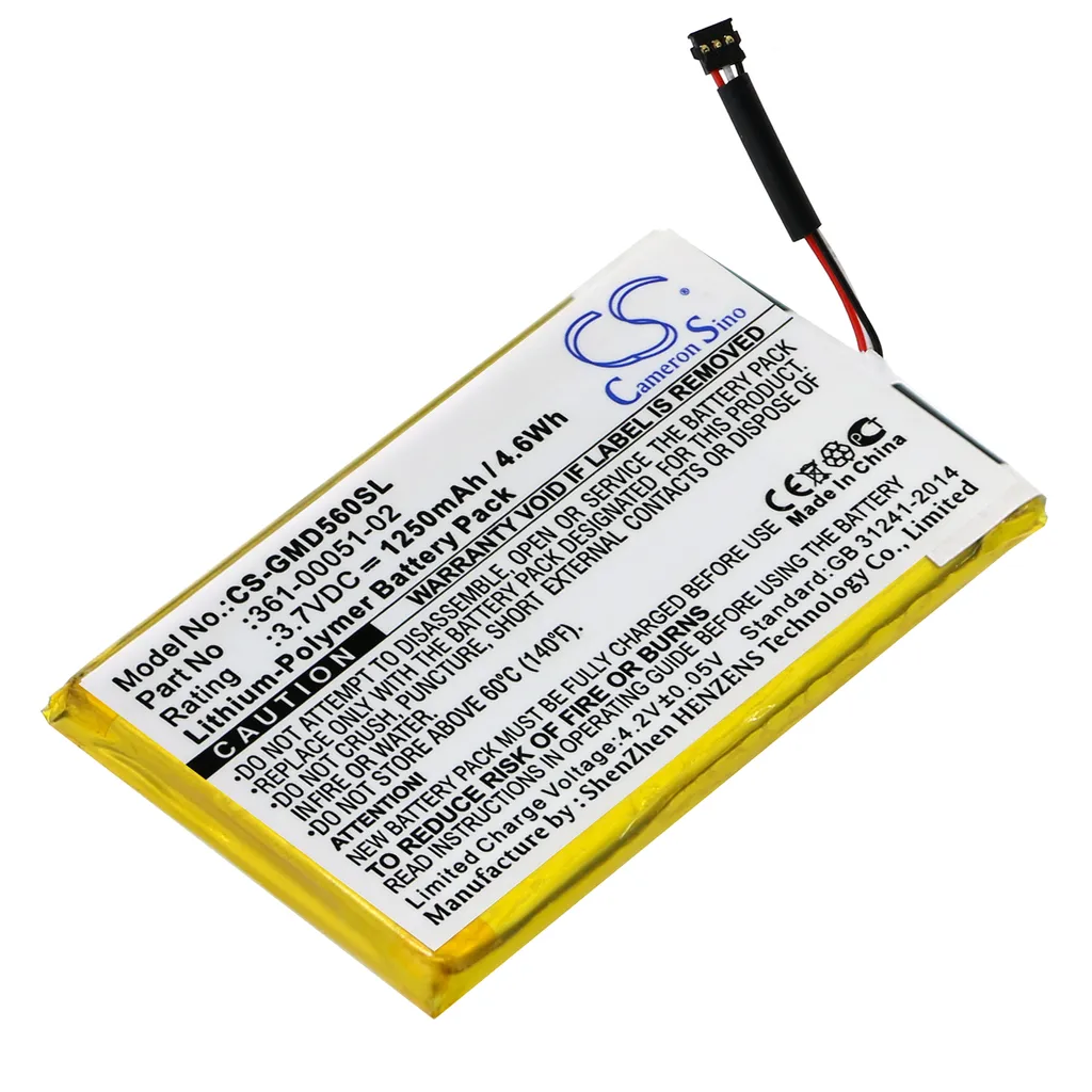 Batteri til Garmin Dezl 560LMT, 3.6(3.7V), 1250 mAh v:2164123