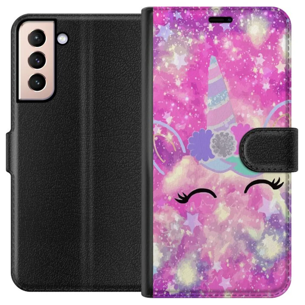 Samsung Galaxy S21 Sort Lommebokdeksel Glad Enhörning v:5499295 Samsung Galaxy S21 Sort Lommebokdeksel Glad Enhörning v:5499295