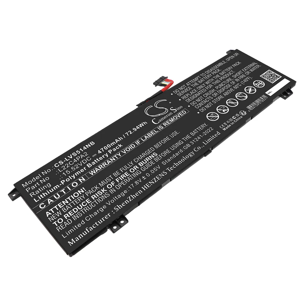 Batteri til Legion Slim 5 14APH8-82Y5005KMX, 15.52V, 4700mAh v:1130786