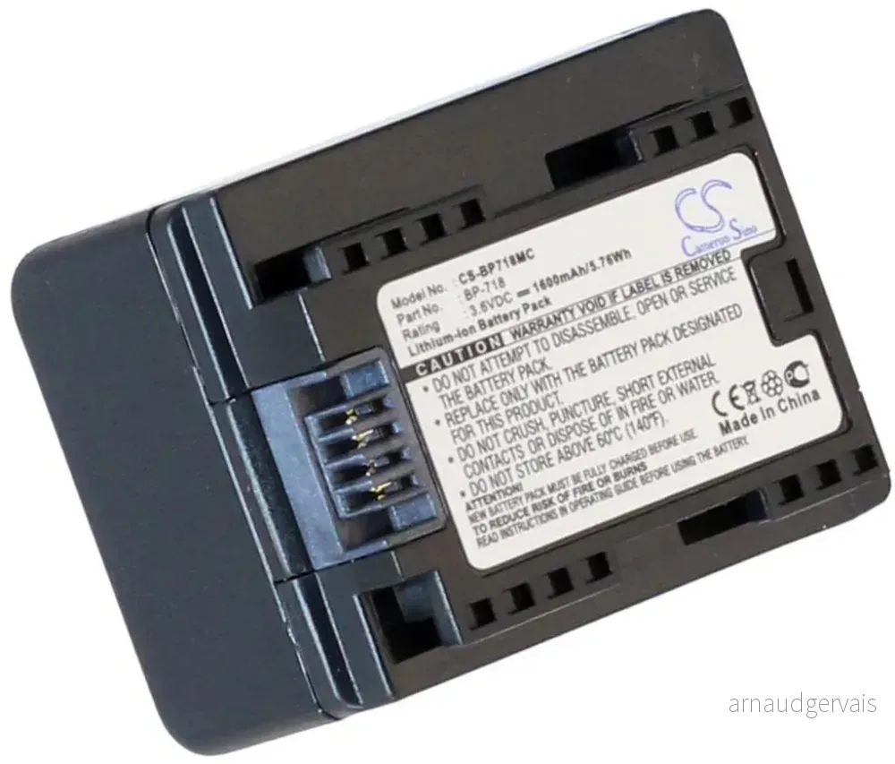 Batteri til Canon LEGRIA HF M56, 3.6V (3.7V), 1600 mAh v:3719991