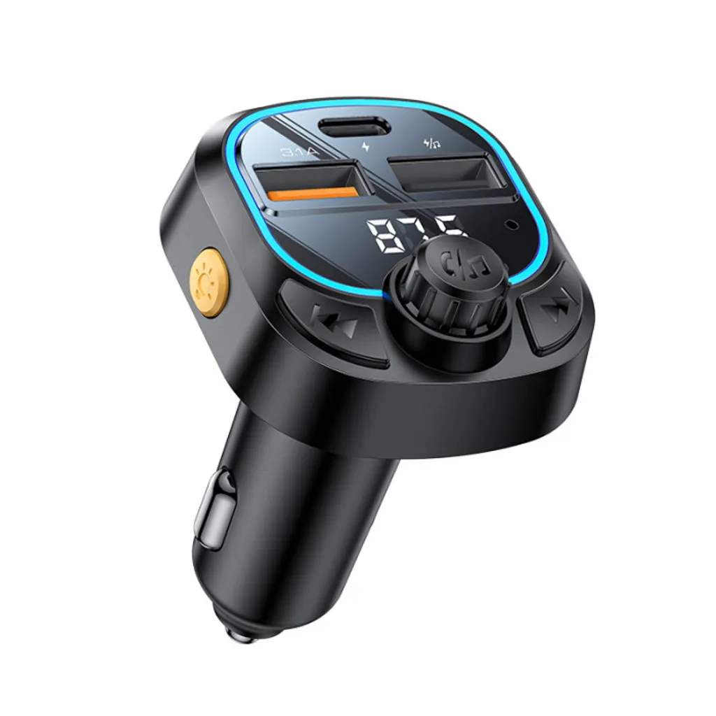Yesido Bluetooth & FM-sender Billader 2x USB-A/1x USB-C – Svart v:5498779