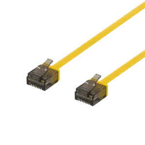DELTACO Cat6a patchkabel, flat, 0,5m, gul v:5150903 DELTACO Cat6a patchkabel, flat, 0,5m, gul v:5150903